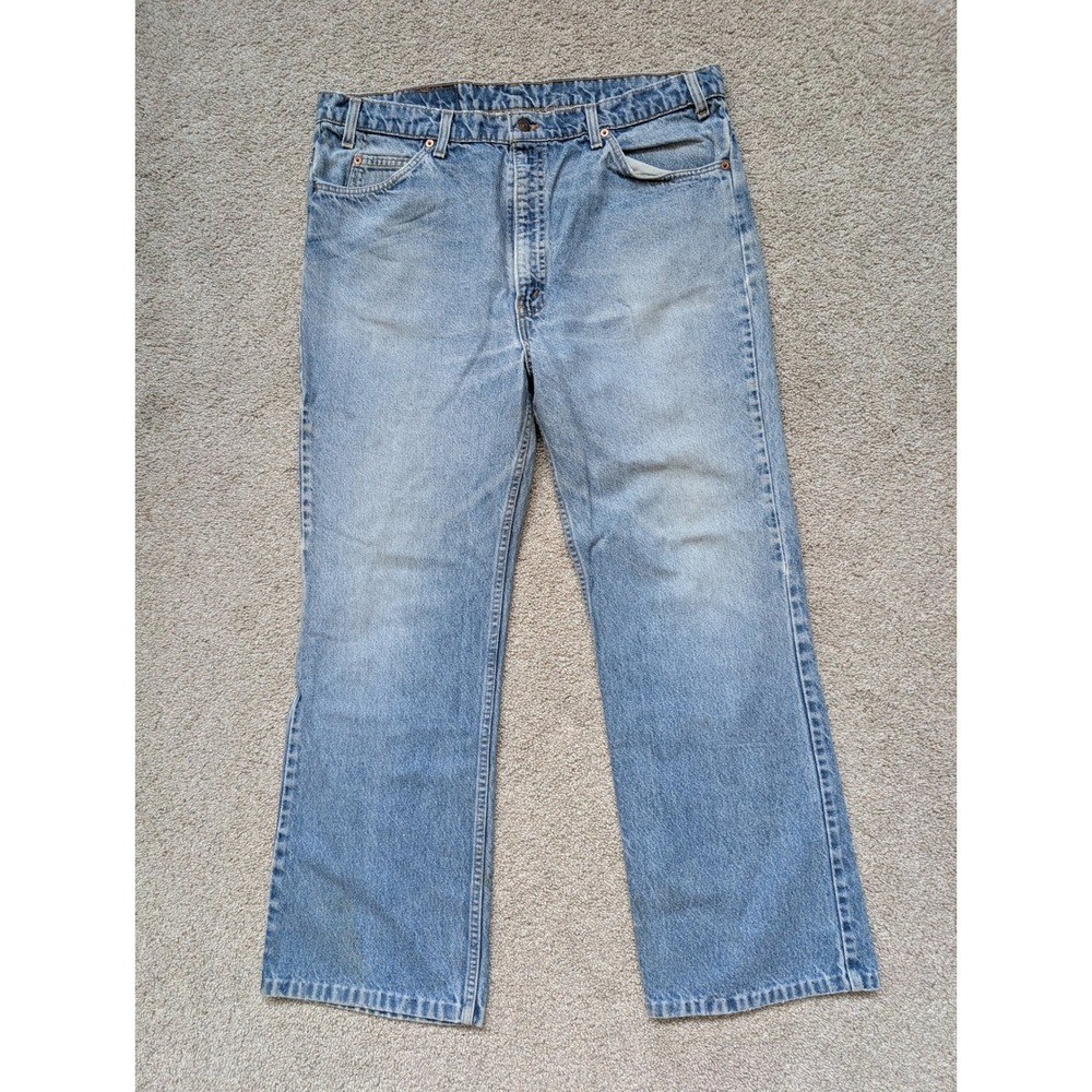 Vintage Early 90s Levi's 517 Bootcut Jeans Mens 40x32  Blue USA Made Orange Tab